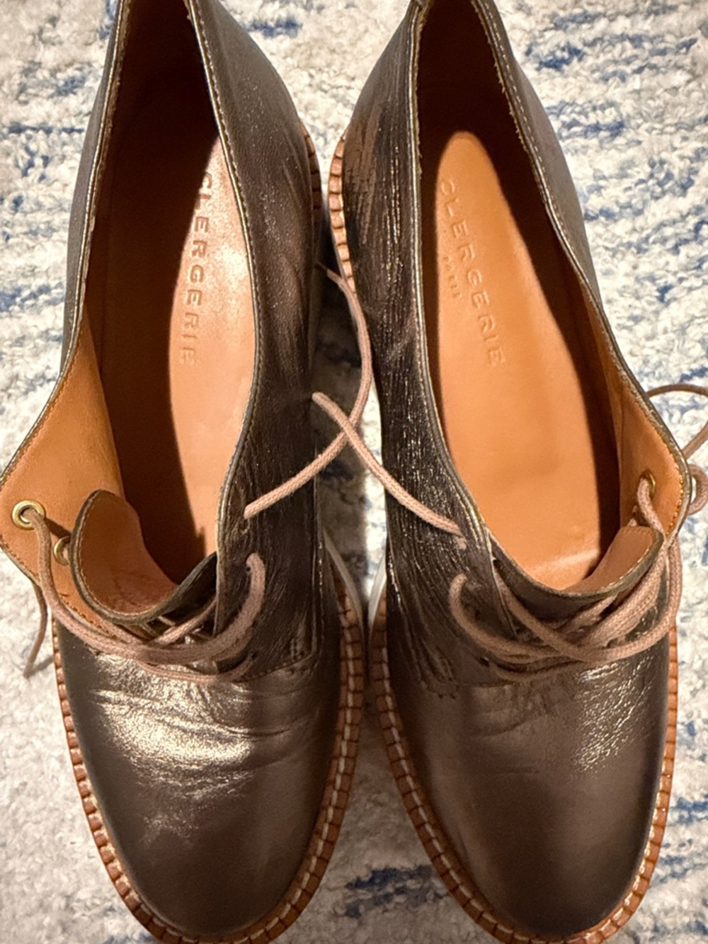 CLERGERIE  Metallic Brown Leather wedge